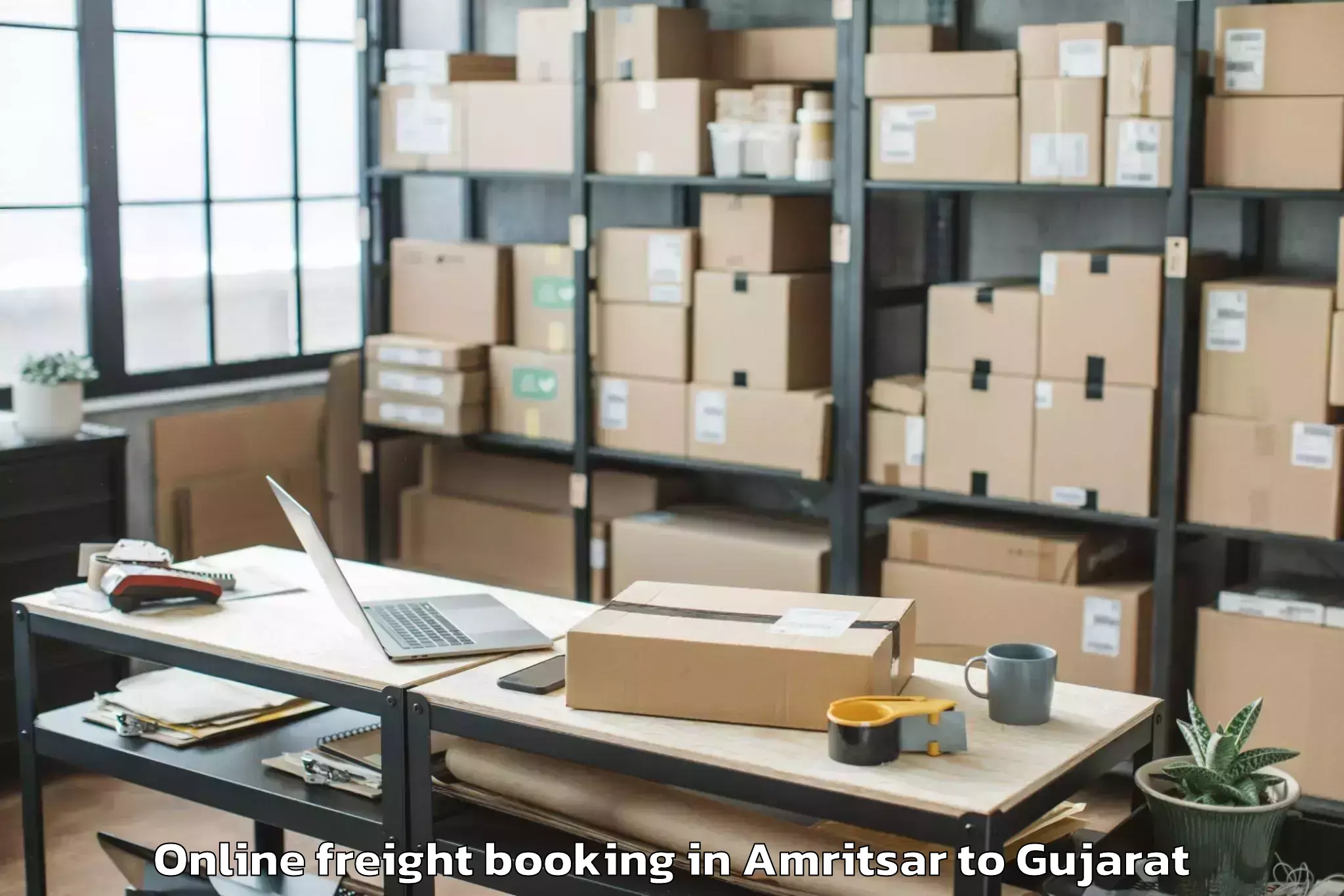 Book Amritsar to Dediapada Online Freight Booking